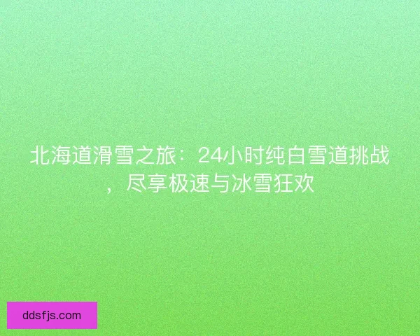 北海道滑雪之旅：24小时纯白雪道挑战，尽享极速与冰雪狂欢