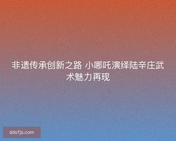 非遗传承创新之路 小哪吒演绎陆辛庄武术魅力再现